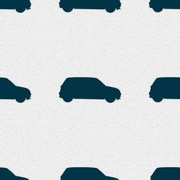 Jeep icon sign. Seamless pattern with geometric texture. illustration