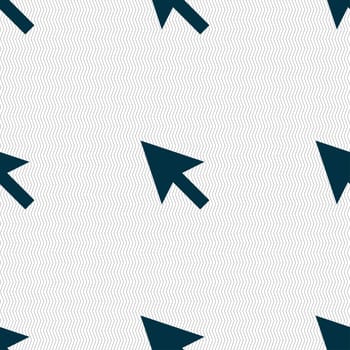 arrow cursor, computer mouse icon sign. Seamless pattern with geometric texture. illustration