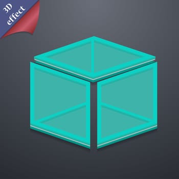 3d cube icon symbol. 3D style. Trendy, modern design with space for your text illustration. Rastrized copy