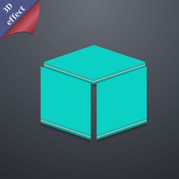 3d cube icon symbol. 3D style. Trendy, modern design with space for your text illustration. Rastrized copy