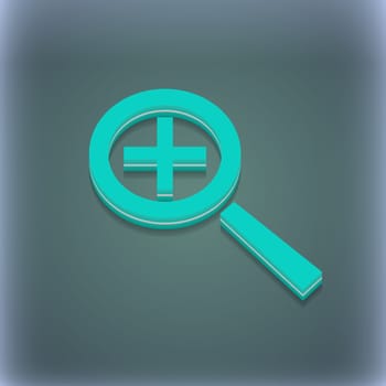 Magnifier glass, Zoom tool icon symbol. 3D style. Trendy, modern design with space for your text illustration. Raster version