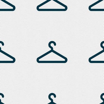 clothes hanger icon sign. Seamless pattern with geometric texture. illustration