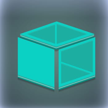 3d cube icon symbol. 3D style. Trendy, modern design with space for your text illustration. Raster version