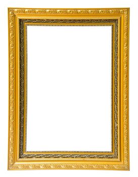 antique gold frame isolated on white background, clipping path