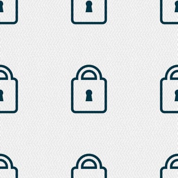 Lock icon sign. Seamless pattern with geometric texture. illustration