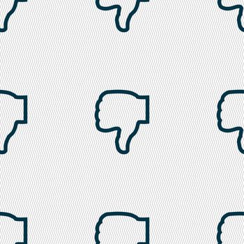 Dislike icon sign. Seamless pattern with geometric texture. illustration