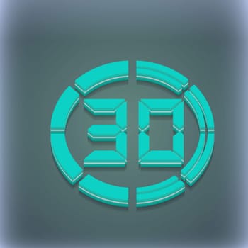 30 second stopwatch icon symbol. 3D style. Trendy, modern design with space for your text illustration. Raster version