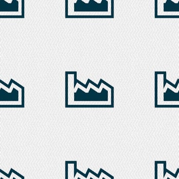 Chart icon sign. Seamless pattern with geometric texture. illustration