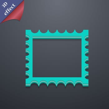 Photo frame template icon symbol. 3D style. Trendy, modern design with space for your text illustration. Rastrized copy