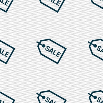 Sale icon sign. Seamless pattern with geometric texture. illustration