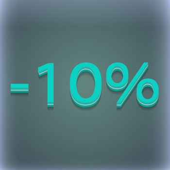 10 percent discount icon symbol. 3D style. Trendy, modern design with space for your text illustration. Raster version