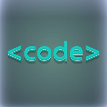 Code icon symbol. 3D style. Trendy, modern design with space for your text illustration. Raster version