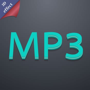 Mp3 music format icon symbol. 3D style. Trendy, modern design with space for your text illustration. Rastrized copy