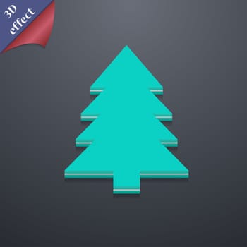 Christmas tree icon symbol. 3D style. Trendy, modern design with space for your text illustration. Rastrized copy