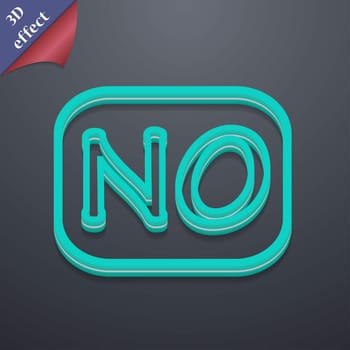 NO Norway translation icon symbol. 3D style. Trendy, modern design with space for your text illustration. Rastrized copy