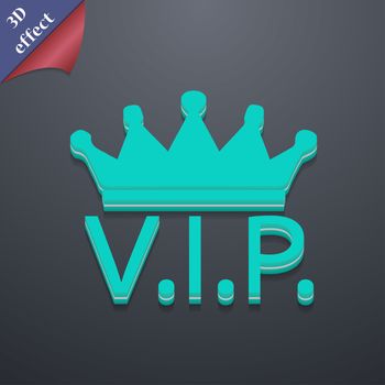 Vip icon symbol. 3D style. Trendy, modern design with space for your text illustration. Rastrized copy