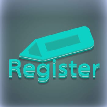 Register icon symbol. 3D style. Trendy, modern design with space for your text illustration. Raster version