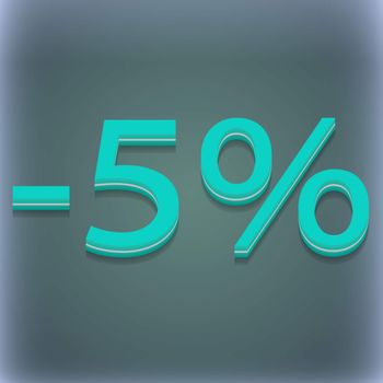 5 percent discount icon symbol. 3D style. Trendy, modern design with space for your text illustration. Raster version