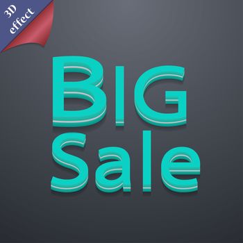 Big sale icon symbol. 3D style. Trendy, modern design with space for your text illustration. Rastrized copy