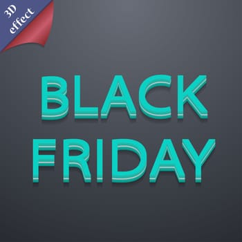 Black friday icon symbol. 3D style. Trendy, modern design with space for your text illustration. Rastrized copy