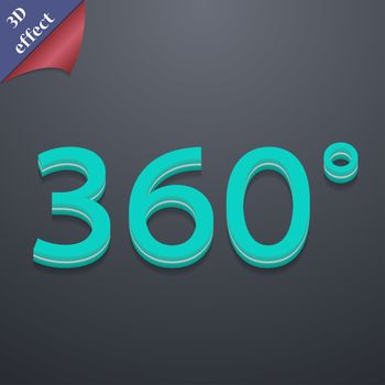 Angle 360 degrees icon symbol. 3D style. Trendy, modern design with space for your text illustration. Rastrized copy