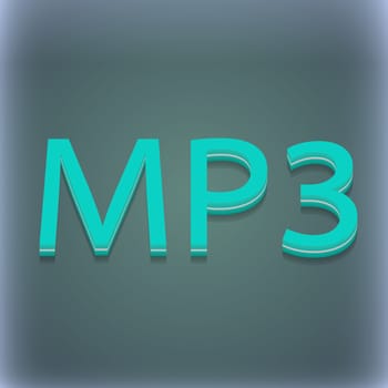 Mp3 music format icon symbol. 3D style. Trendy, modern design with space for your text illustration. Raster version