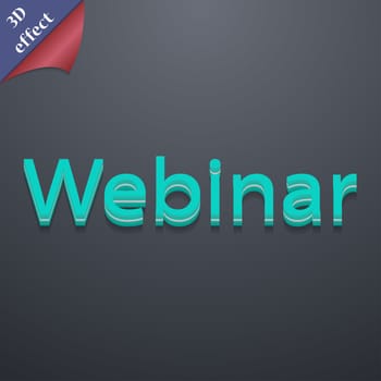 Webinar web camera icon symbol. 3D style. Trendy, modern design with space for your text illustration. Rastrized copy