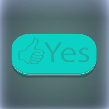 Yes icon symbol. 3D style. Trendy, modern design with space for your text illustration. Raster version