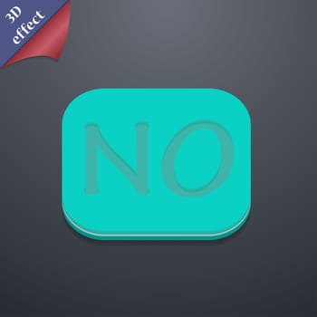 NO Norway translation icon symbol. 3D style. Trendy, modern design with space for your text illustration. Rastrized copy