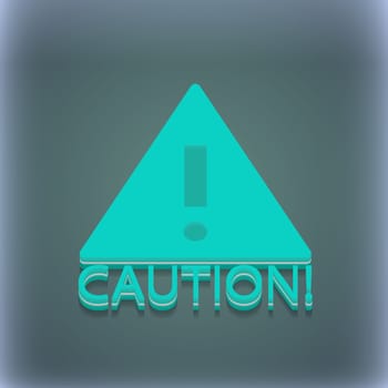 Attention caution icon symbol. 3D style. Trendy, modern design with space for your text illustration. Raster version