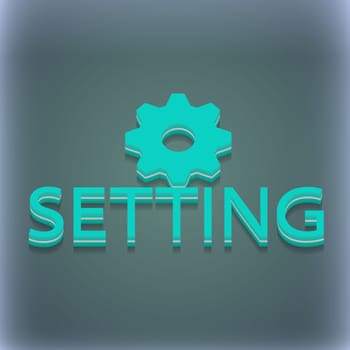 Cog settings icon symbol. 3D style. Trendy, modern design with space for your text illustration. Raster version
