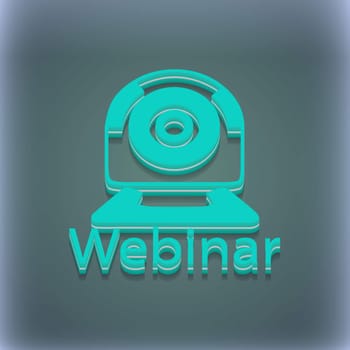 Webinar web camera icon symbol. 3D style. Trendy, modern design with space for your text illustration. Raster version