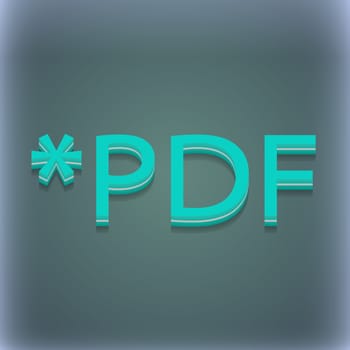 PDF file extension icon symbol. 3D style. Trendy, modern design with space for your text illustration. Raster version