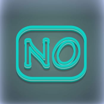 NO Norway translation icon symbol. 3D style. Trendy, modern design with space for your text illustration. Raster version