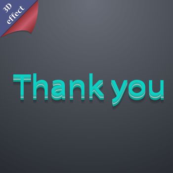 Thank you icon symbol. 3D style. Trendy, modern design with space for your text illustration. Rastrized copy