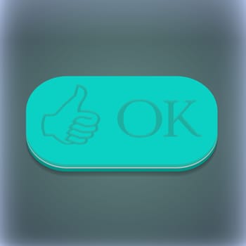 OK icon symbol. 3D style. Trendy, modern design with space for your text illustration. Raster version