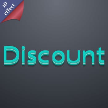 discount icon symbol. 3D style. Trendy, modern design with space for your text illustration. Rastrized copy