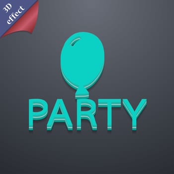 Party icon symbol. 3D style. Trendy, modern design with space for your text illustration. Rastrized copy