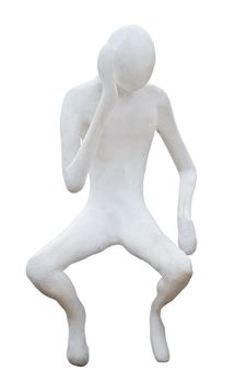 White men statues are used to the idea, clipping path
