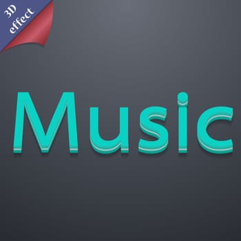 music icon symbol. 3D style. Trendy, modern design with space for your text illustration. Rastrized copy
