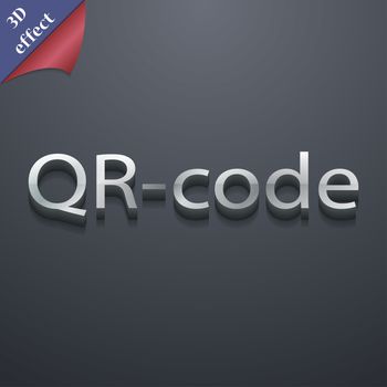 Qr code icon symbol. 3D style. Trendy, modern design with space for your text illustration. Rastrized copy