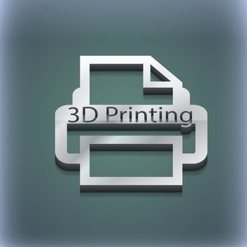 3d Printing icon symbol. 3D style. Trendy, modern design with space for your text illustration. Raster version