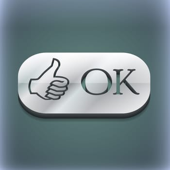 OK icon symbol. 3D style. Trendy, modern design with space for your text illustration. Raster version