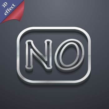 NO Norway translation icon symbol. 3D style. Trendy, modern design with space for your text illustration. Rastrized copy