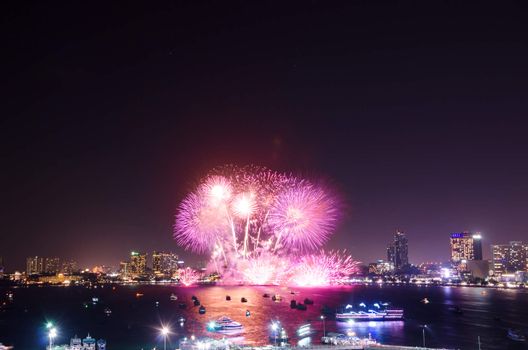 Pattaya International Fireworks Festival 2015, Saturday, November 28, Chonburi, THAILAND