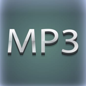 Mp3 music format icon symbol. 3D style. Trendy, modern design with space for your text illustration. Raster version