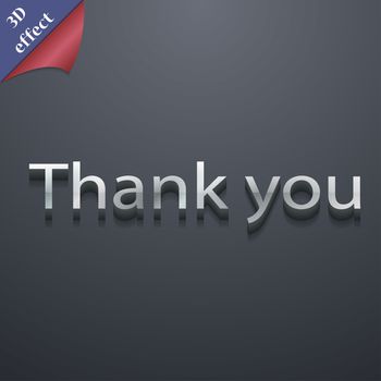 Thank you icon symbol. 3D style. Trendy, modern design with space for your text illustration. Rastrized copy