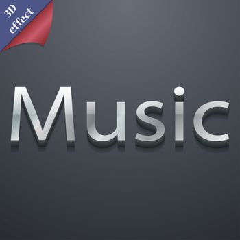 music icon symbol. 3D style. Trendy, modern design with space for your text illustration. Rastrized copy