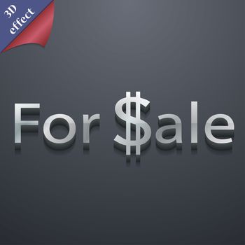 For sale icon symbol. 3D style. Trendy, modern design with space for your text illustration. Rastrized copy