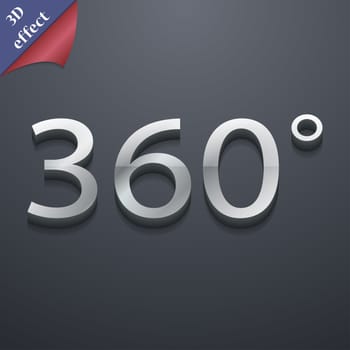 Angle 360 degrees icon symbol. 3D style. Trendy, modern design with space for your text illustration. Rastrized copy